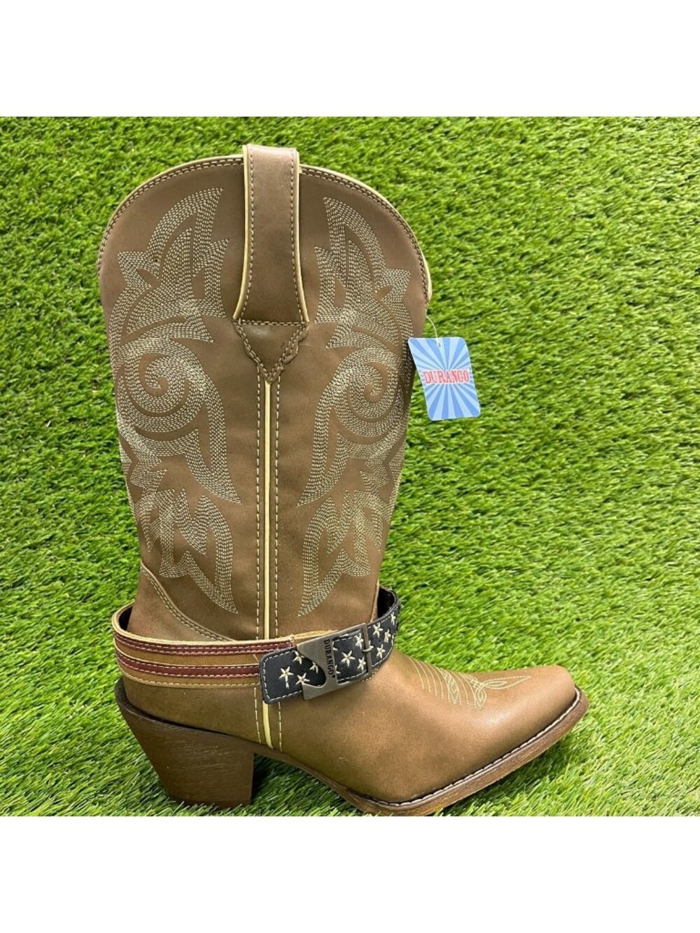 Durango Crush 12" Womens Size 8.5 Brown Cowgirl Western Snip Toe Fashion Boots